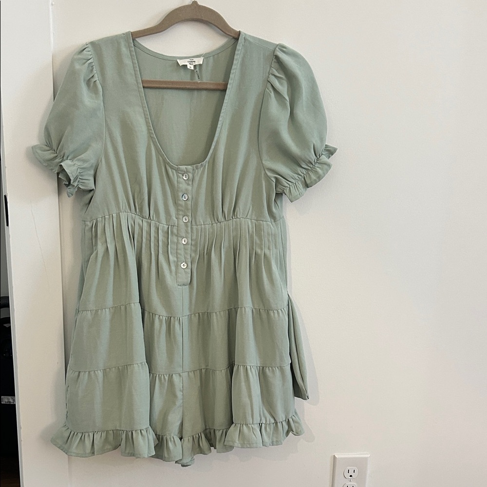 Entro Light Green Tiered Romper